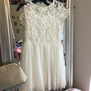 White floral lace dress